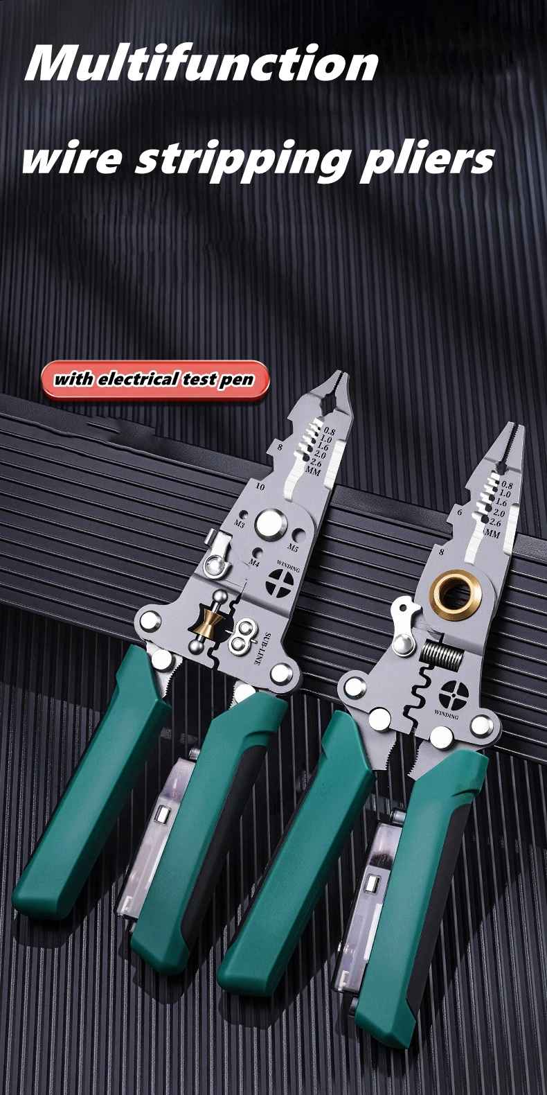Professional Foldable 4-in-1 Wire Stripper Multi-Tool with Cable Cutter and Electrical Tes... - View 12 of 12 | BigMoetsy