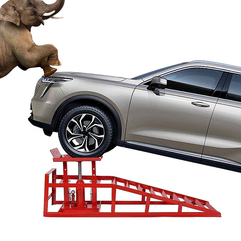 Heavy-Duty Hydraulic Vehicle Ramps, 5-Ton Capacity, Set of