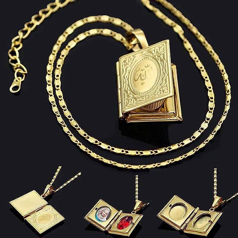 Islamic Allah Quran Photo Locket Pendant Necklace | 450 Sold
