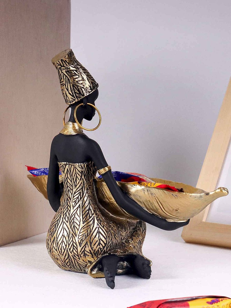 Handcrafted Bring Soul and Story to Empty Spaces — Handcrafted African Girl Holding a Pla... - View 2 of 6 | BigMoetsy