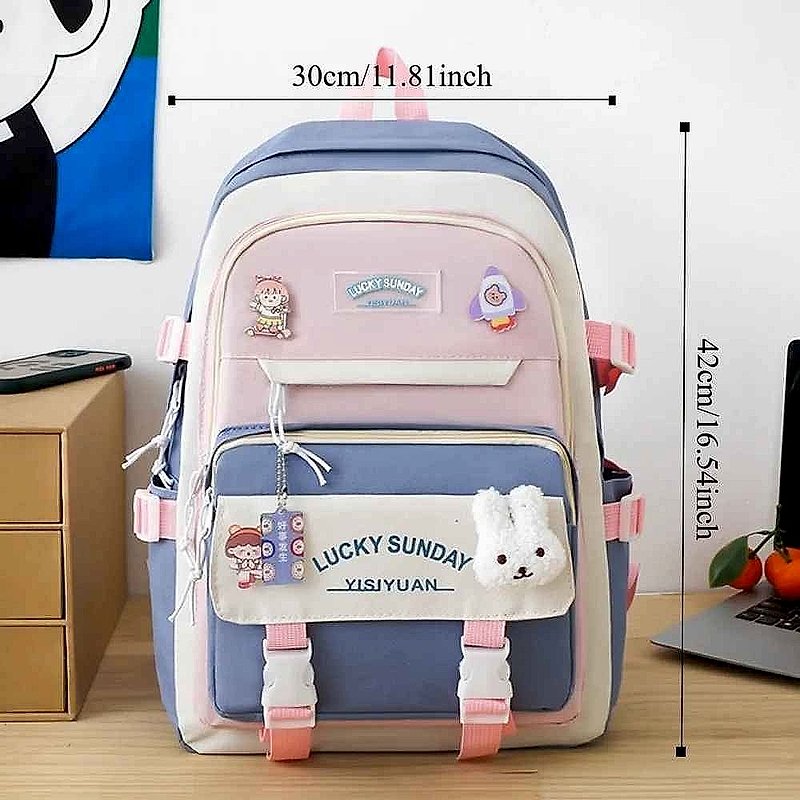 5-Piece Large Capacity Backpack Set with Matching