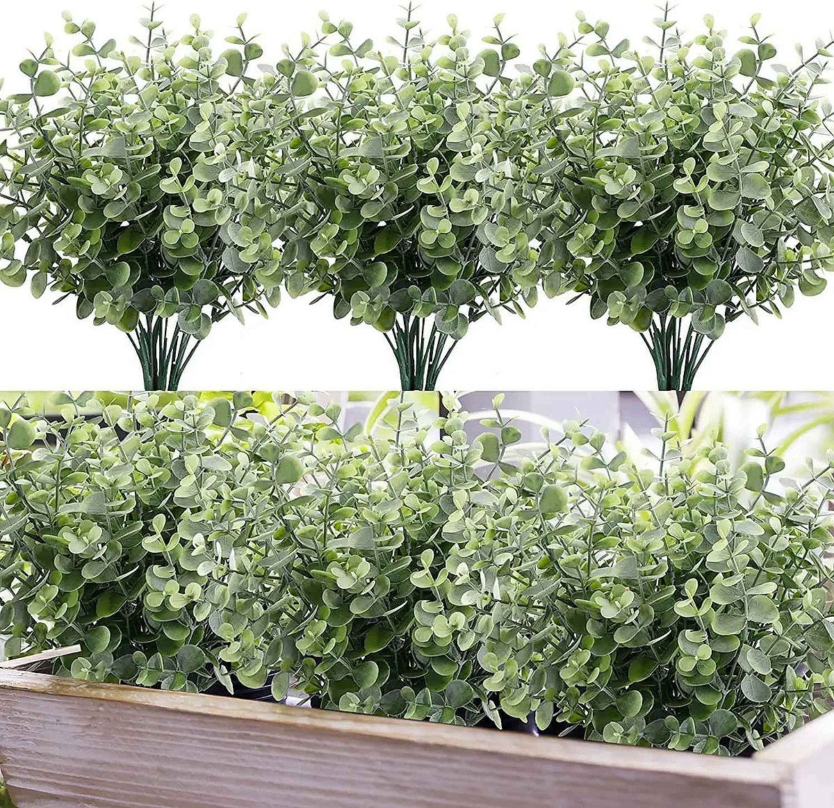 Greenery That Never Wilts — 10-Piece Faux Eucalyptus & Boxwood Stem Set