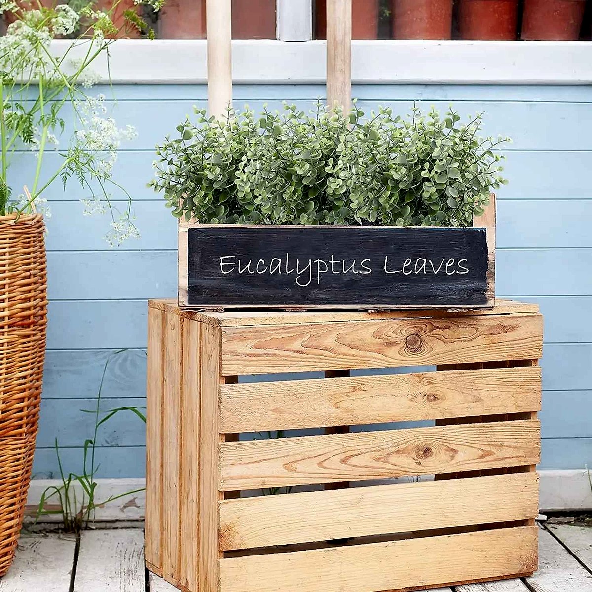 Realistic silk faux eucalyptus and boxwood stems from 10-piece set, handcrafted greenery that never wilts | BigMoetsy