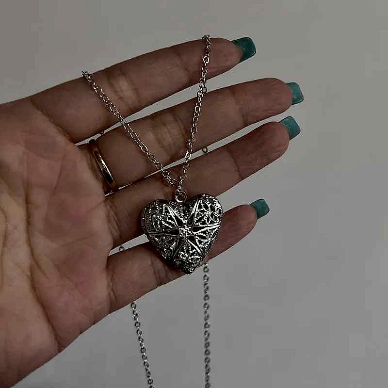 Handcrafted Keep Someone Close, Always — Openable Heart Locket Photo Necklace in Silver S... - View 4 of 8 | BigMoetsy