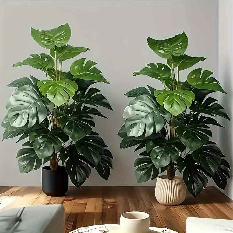 Handcrafted realistic artificial fiddle leaf fig tree with silk leaves in a neutral pot for home decor | BigMoetsy