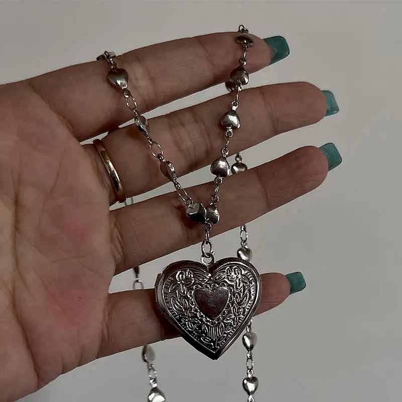Handcrafted Keep Someone Close, Always — Openable Heart Locket Photo Necklace in Silver S... - View 7 of 8 | BigMoetsy