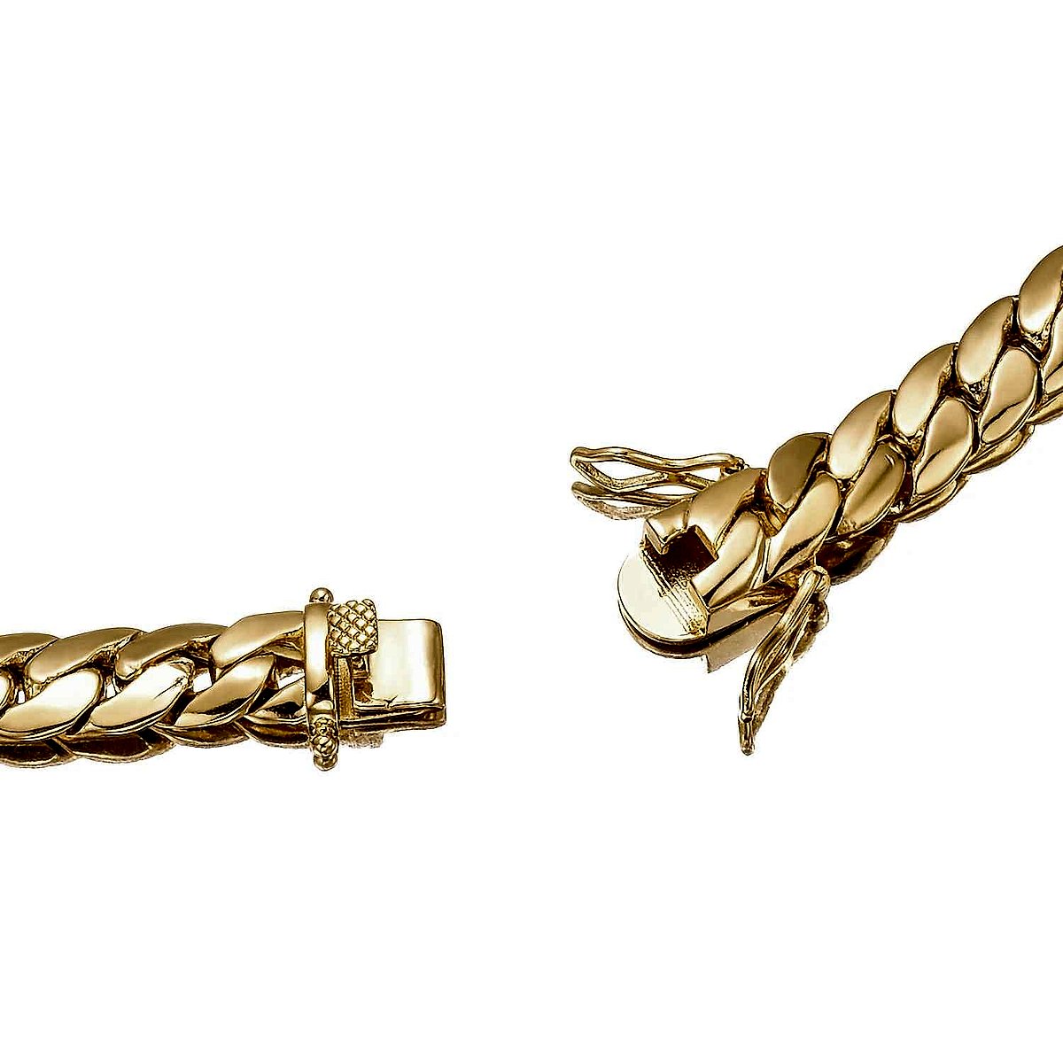 Handcrafted vintage-style Hip Hop Cuban Link Chain Necklace with crystal accents close-up detail view | BigMoetsy
