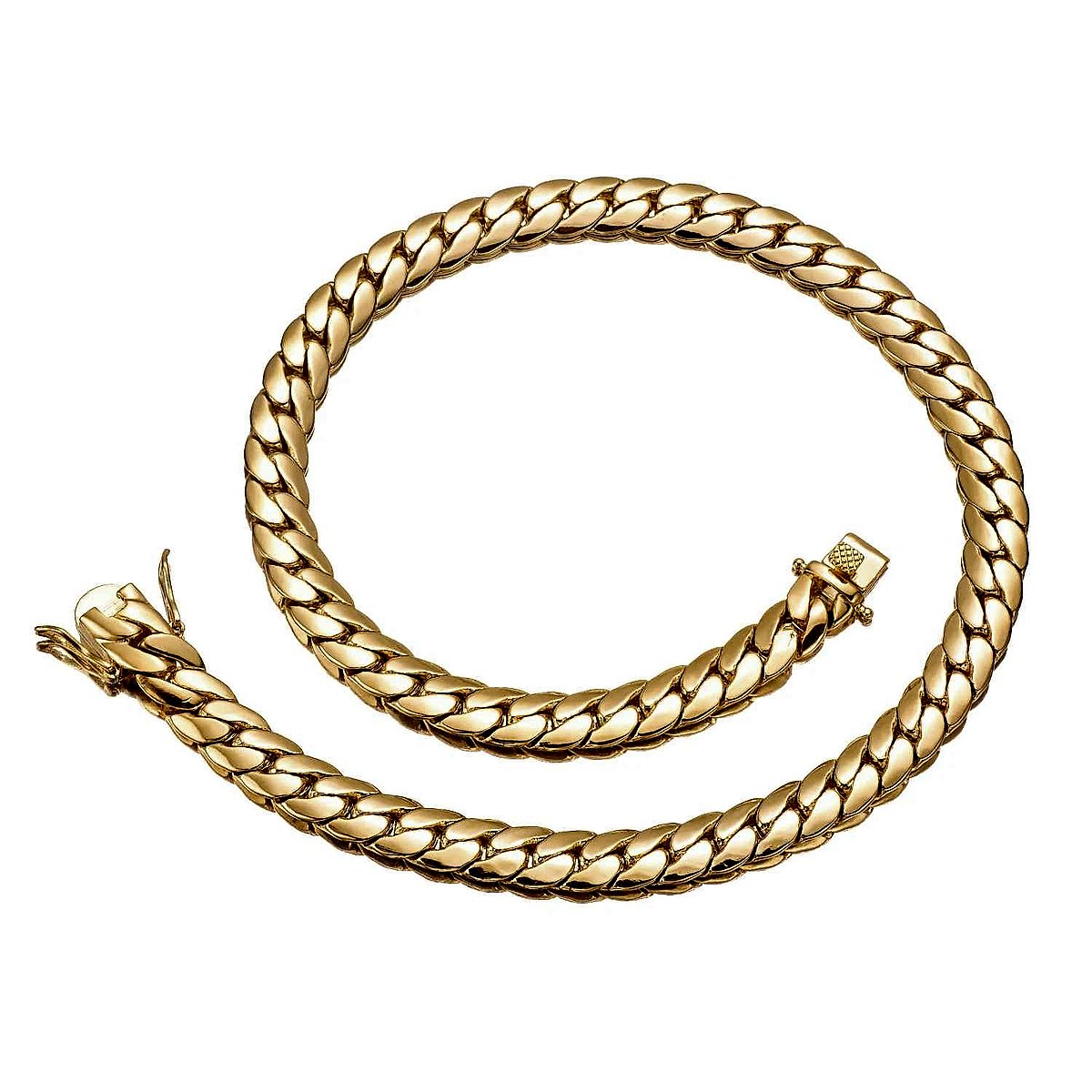 Handcrafted vintage-style Hip Hop Cuban Link Chain Necklace with crystal details, close-up view | BigMoetsy