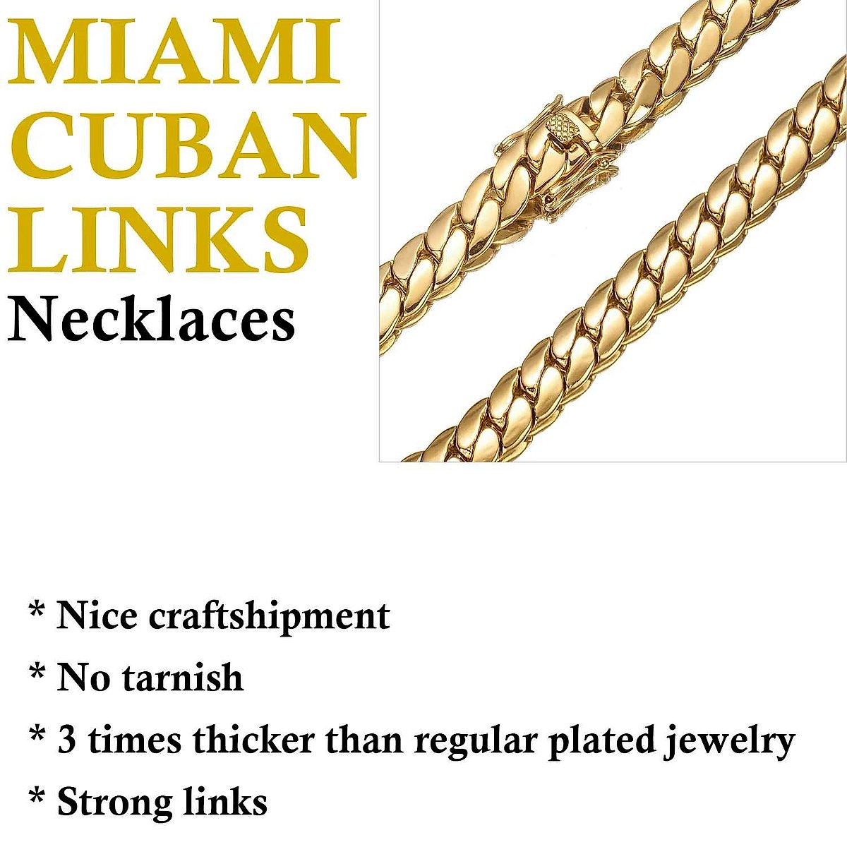 Handcrafted vintage-style crystal Hip Hop Cuban Link Chain Necklace close-up detail view | BigMoetsy