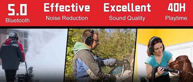 PROHEAR Electronic Bluetooth Hearing Protectors Safety Noise Reduction Earmuf... - View 10 of 13 | BigMoetsy