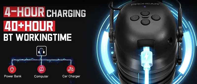 PROHEAR Electronic Bluetooth Hearing Protectors Safety Noise Reduction Earmuf... - View 12 of 13 | BigMoetsy