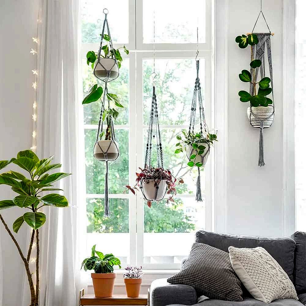 Handcrafted No More Bare Walls or Crowded Shelves — Bohemian Macrame Plant Hanger with Me... - View 6 of 7 | BigMoetsy