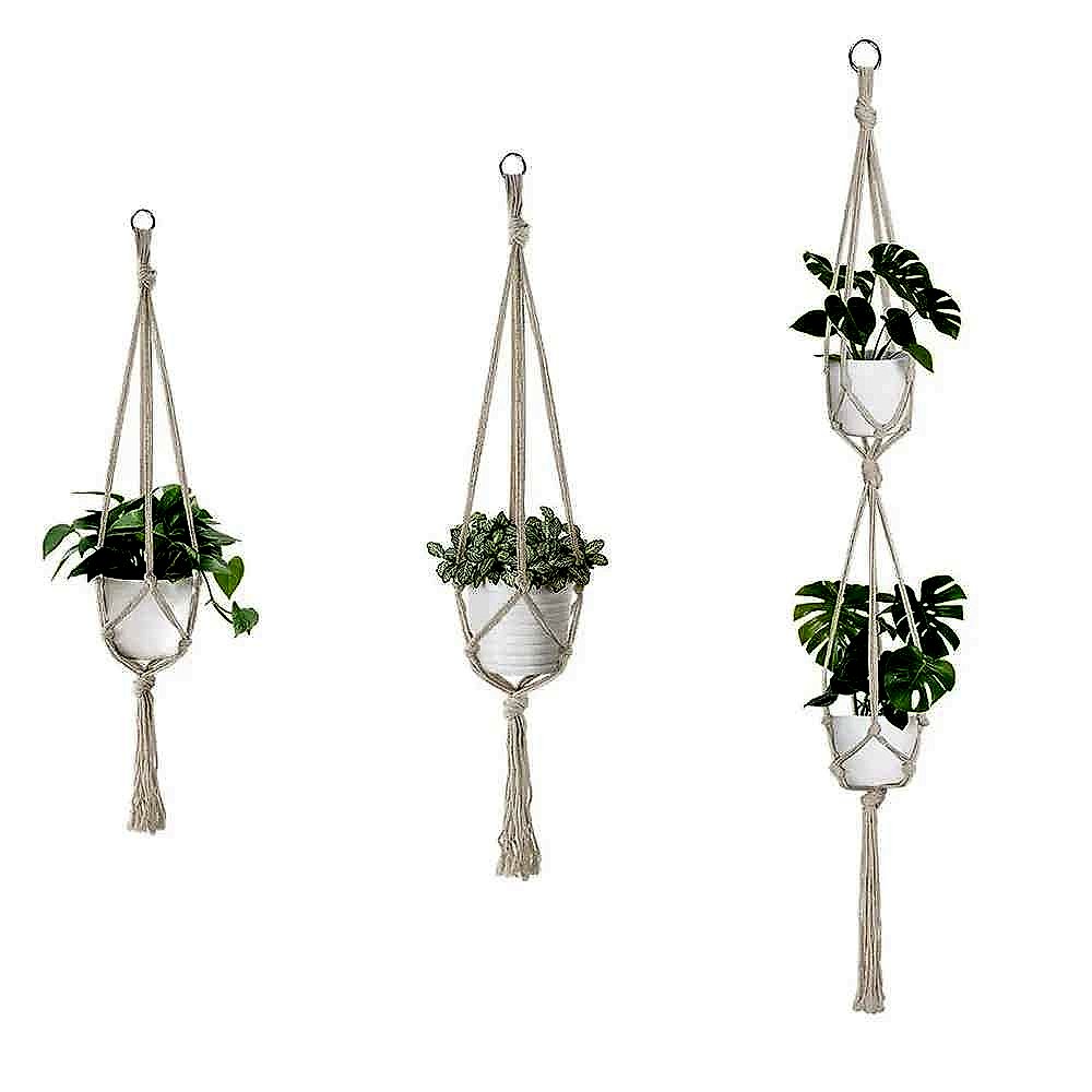 Handcrafted No More Bare Walls or Crowded Shelves — Bohemian Macrame Plant Hanger with Me... - View 7 of 7 | BigMoetsy
