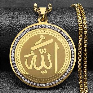 Arabic Quran Allah Rhinestone Necklace
