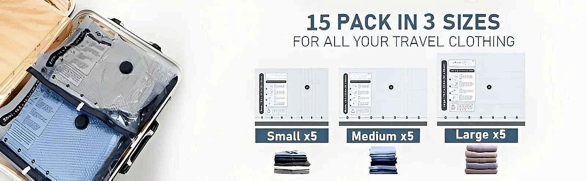Pack More, Stress Less — Cordless Compression Travel Vacuum Set (15 Bags + Re... - View 3 of 12 | BigMoetsy