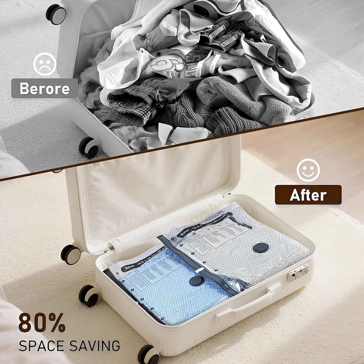 Pack More, Stress Less — Cordless Compression Travel Vacuum Set (15 Bags + Re... - View 11 of 12 | BigMoetsy