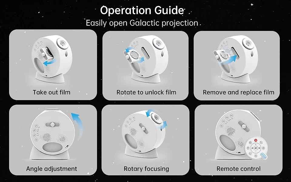 Turn Any Room Into a Personal Planetarium — Galaxy Projector Night Light with... - View 8 of 9 | BigMoetsy
