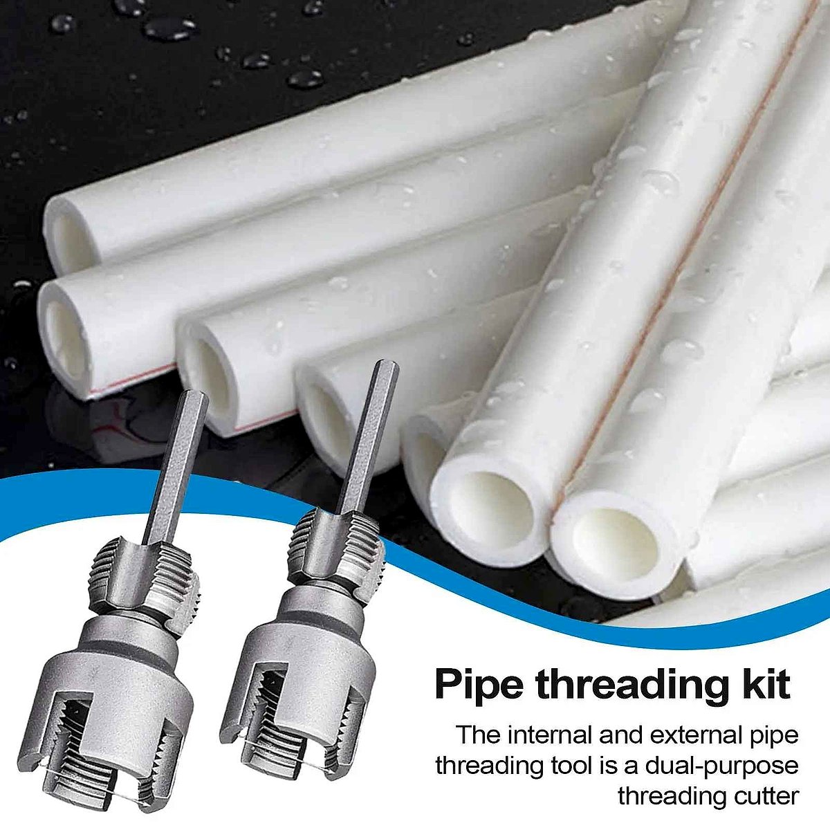 Professional Stop Stripping Threads by Hand — Electric PVC Pipe Threading Tool with 1/2 & ... - View 5 of 15 | BigMoetsy