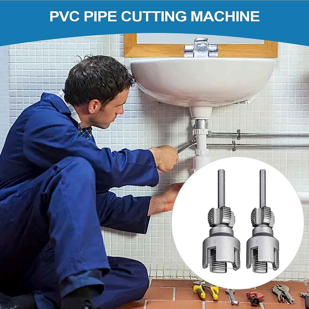 Professional Stop Stripping Threads by Hand — Electric PVC Pipe Threading Tool with 1/2 & ... - View 6 of 15 | BigMoetsy