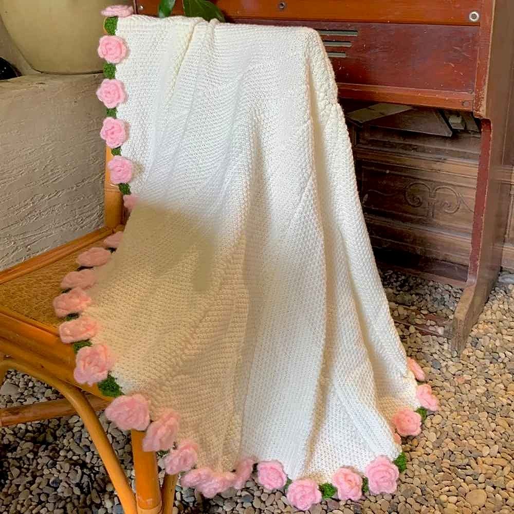 No More Forgettable Gifts — Handcrafted Crochet Rose Bouquet Blanket - View 5 of 10 | BigMoetsy