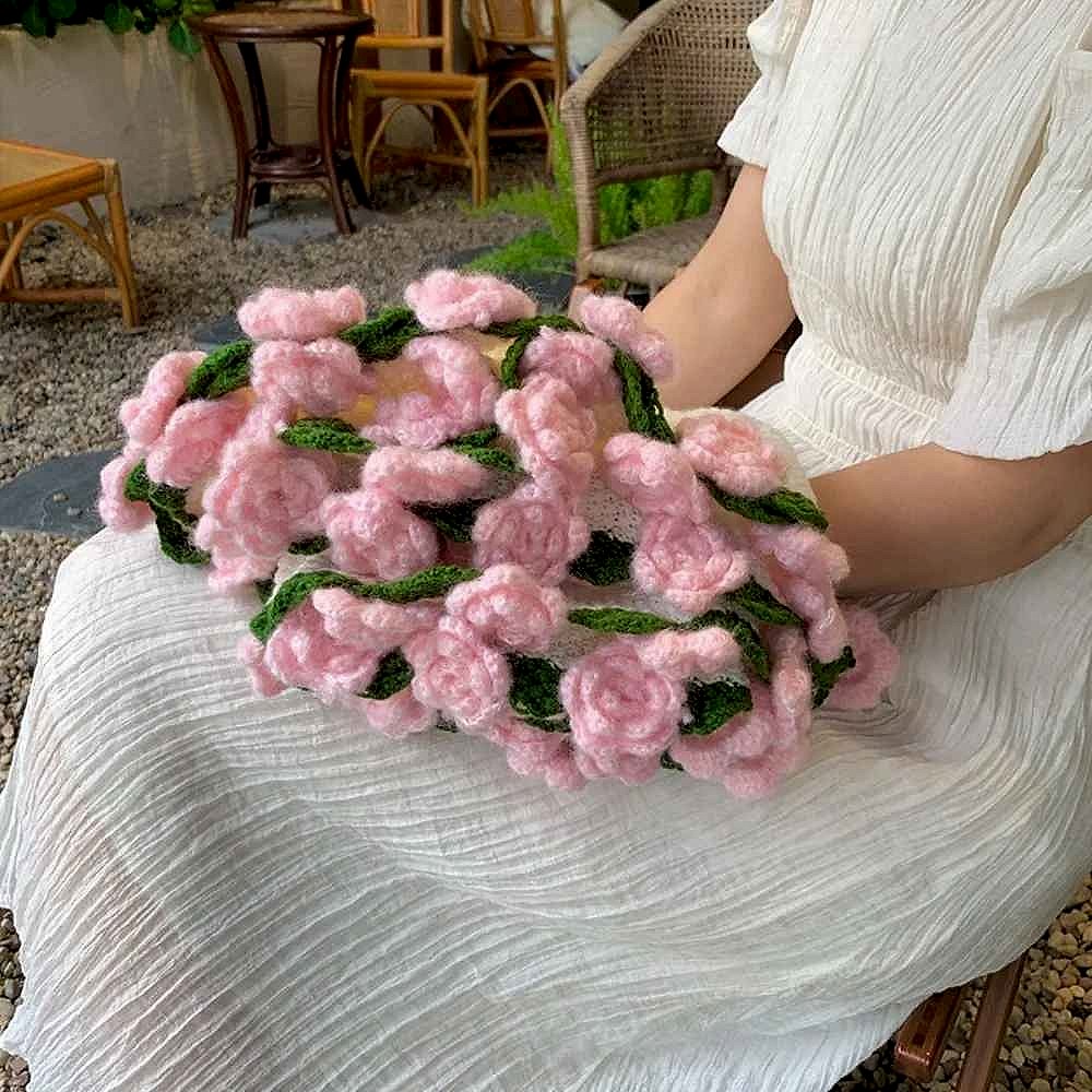 No More Forgettable Gifts — Handcrafted Crochet Rose Bouquet Blanket - View 6 of 10 | BigMoetsy