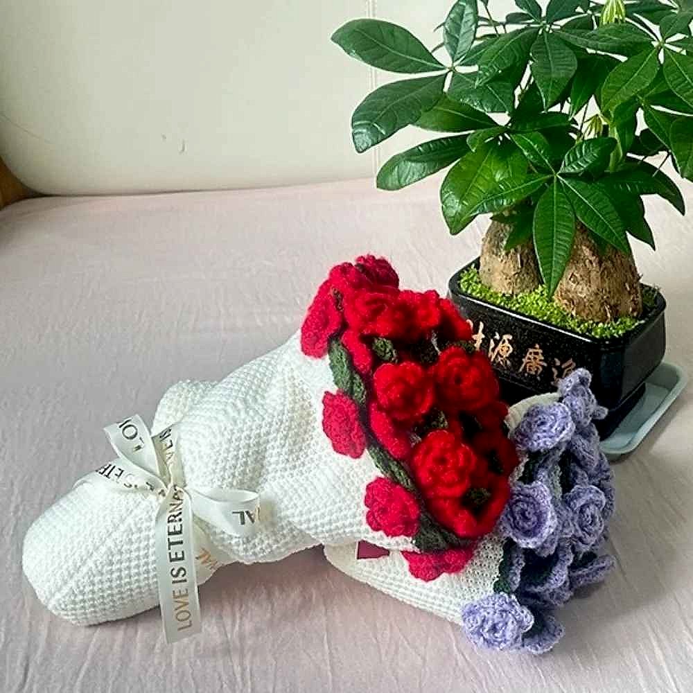 No More Forgettable Gifts — Handcrafted Crochet Rose Bouquet Blanket - View 7 of 10 | BigMoetsy