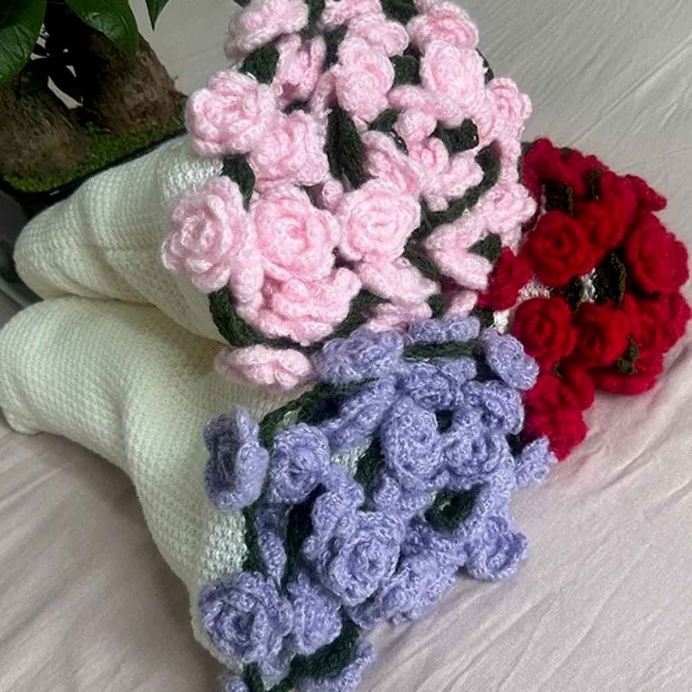 No More Forgettable Gifts — Handcrafted Crochet Rose Bouquet Blanket - View 8 of 10 | BigMoetsy