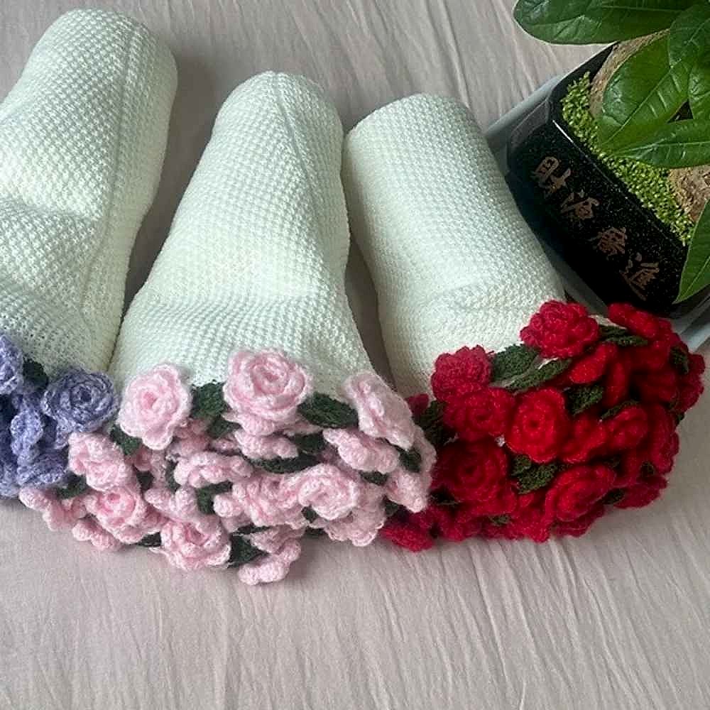 No More Forgettable Gifts — Handcrafted Crochet Rose Bouquet Blanket - View 10 of 10 | BigMoetsy