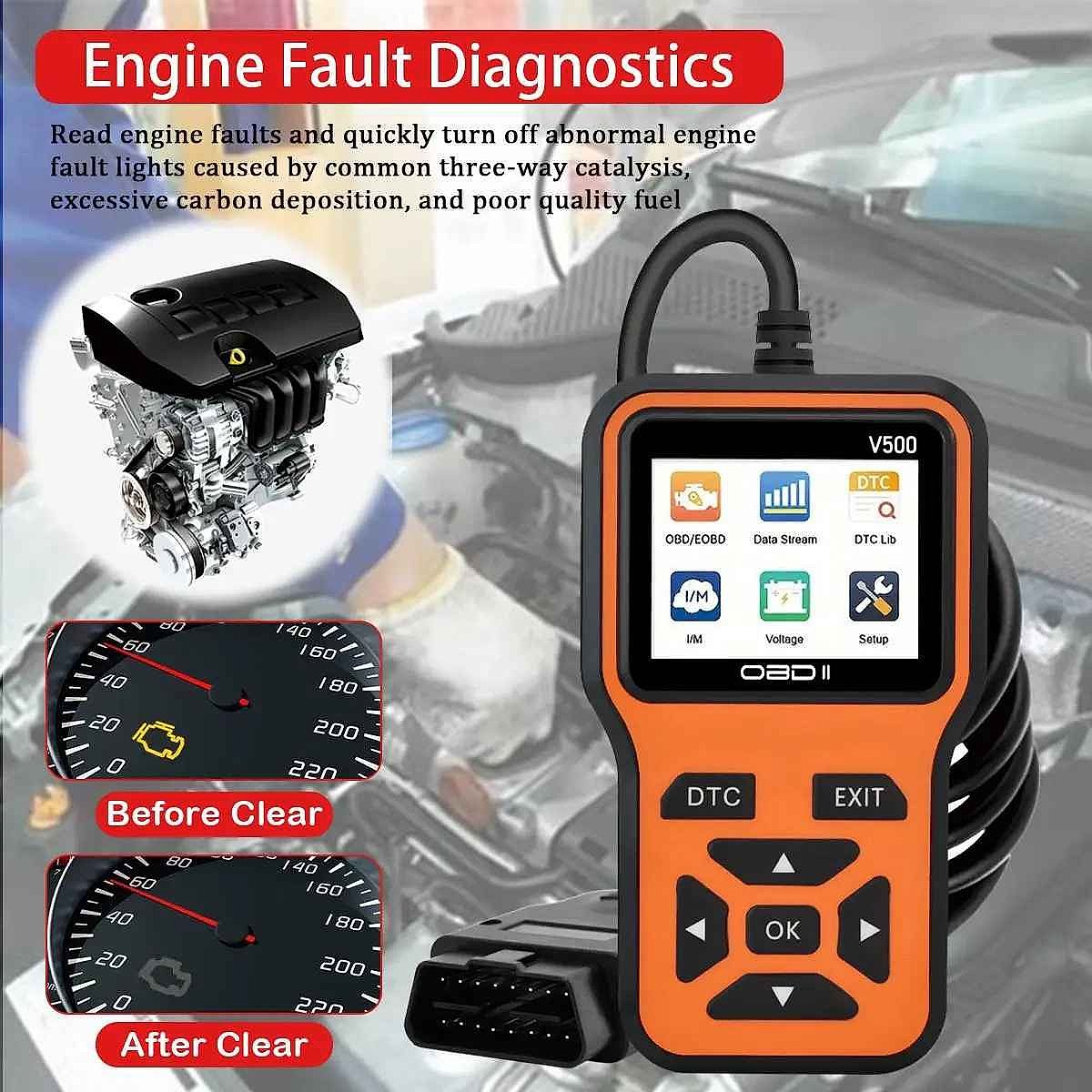 Professional Stop Guessing What's Wrong With Your Car — V500 OBD2 Diagnostic Scanner & Vol... - View 7 of 8 | BigMoetsy