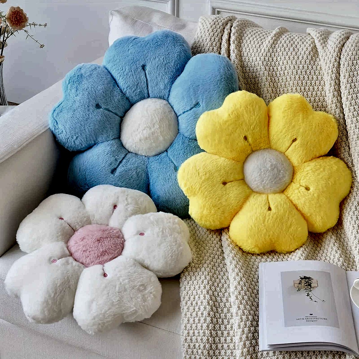 Handcrafted Finally, a Cozy Accent That Actually Brings a Room to Life — Soft Plush Daisy... - View 8 of 12 | BigMoetsy