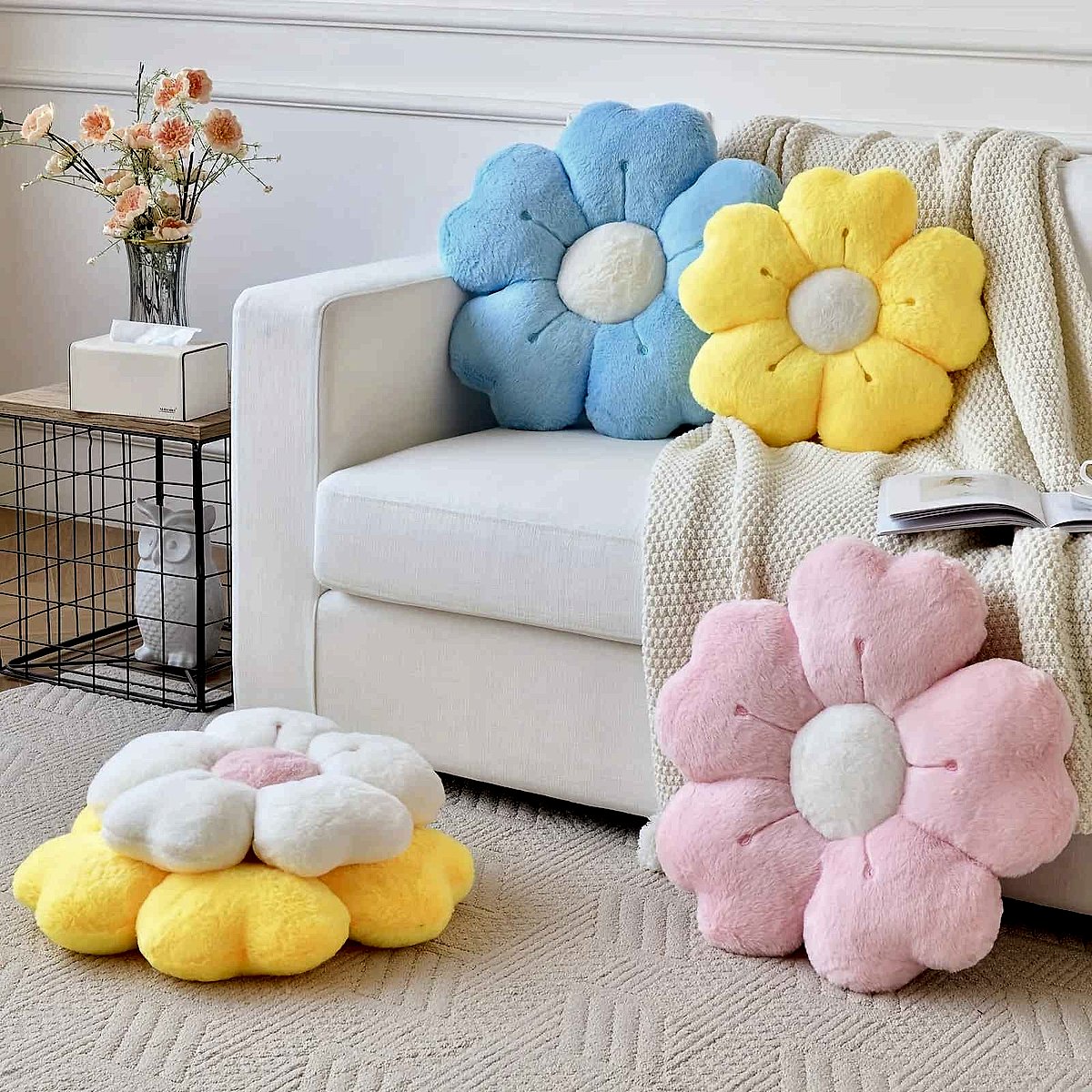 Handcrafted Finally, a Cozy Accent That Actually Brings a Room to Life — Soft Plush Daisy... - View 9 of 12 | BigMoetsy