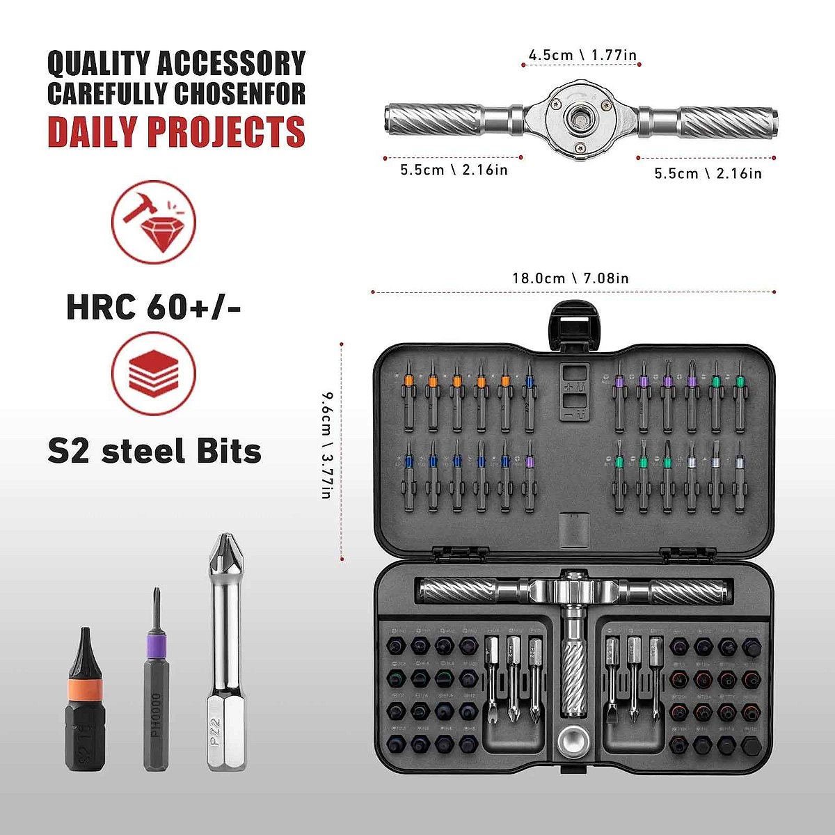 Professional No More Junk Drawer Chaos — VMAN 66-in-1 Magnetic Ratchet Screwdriver Set | 3... - View 6 of 7 | BigMoetsy