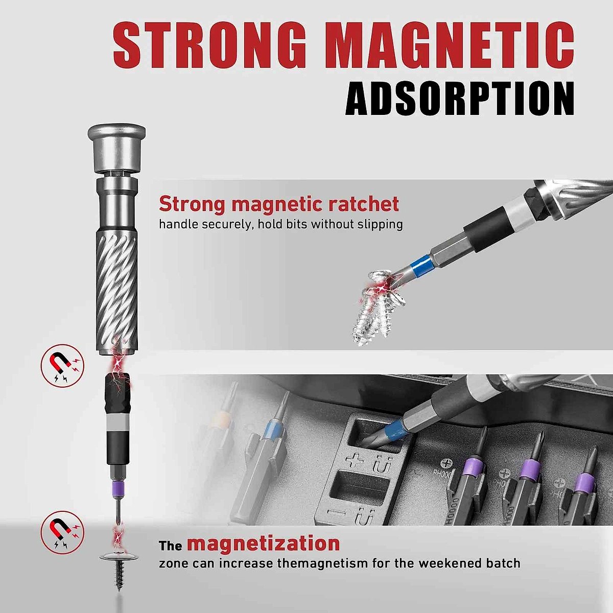 Professional No More Junk Drawer Chaos — VMAN 66-in-1 Magnetic Ratchet Screwdriver Set | 3... - View 7 of 7 | BigMoetsy