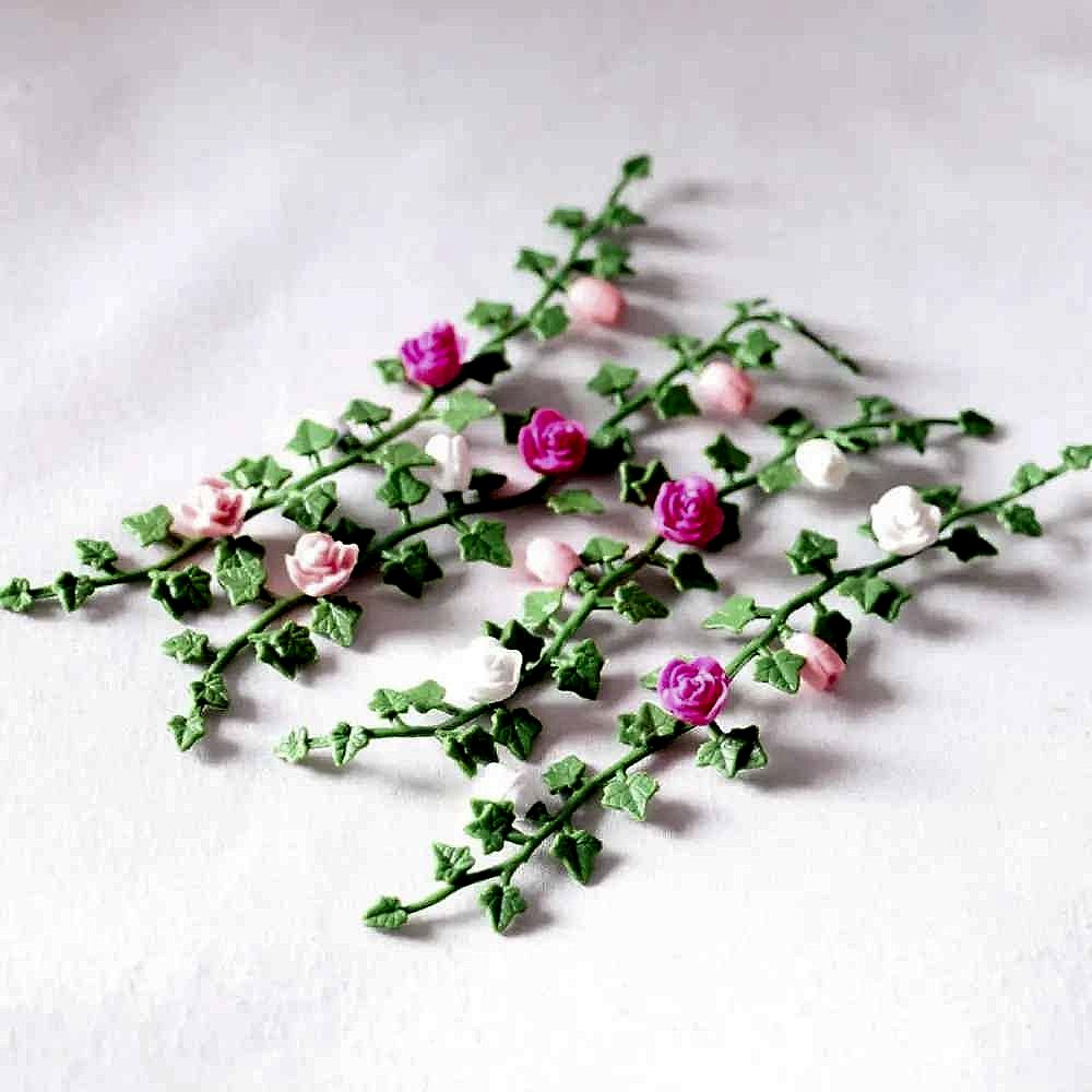 Bring Miniature Worlds to Life — Handcrafted 1/12 Scale Rattan Flower Wall Ri... - View 2 of 5 | BigMoetsy