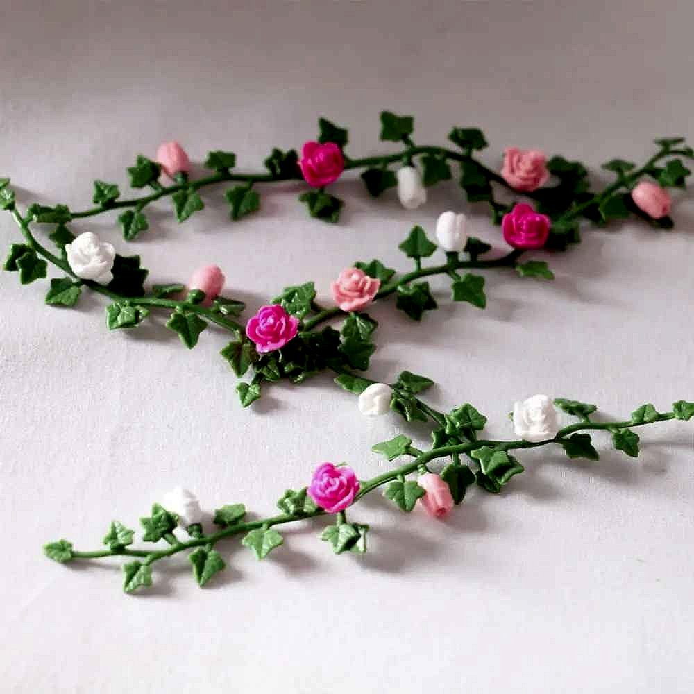 Bring Miniature Worlds to Life — Handcrafted 1/12 Scale Rattan Flower Wall Ri... - View 3 of 5 | BigMoetsy