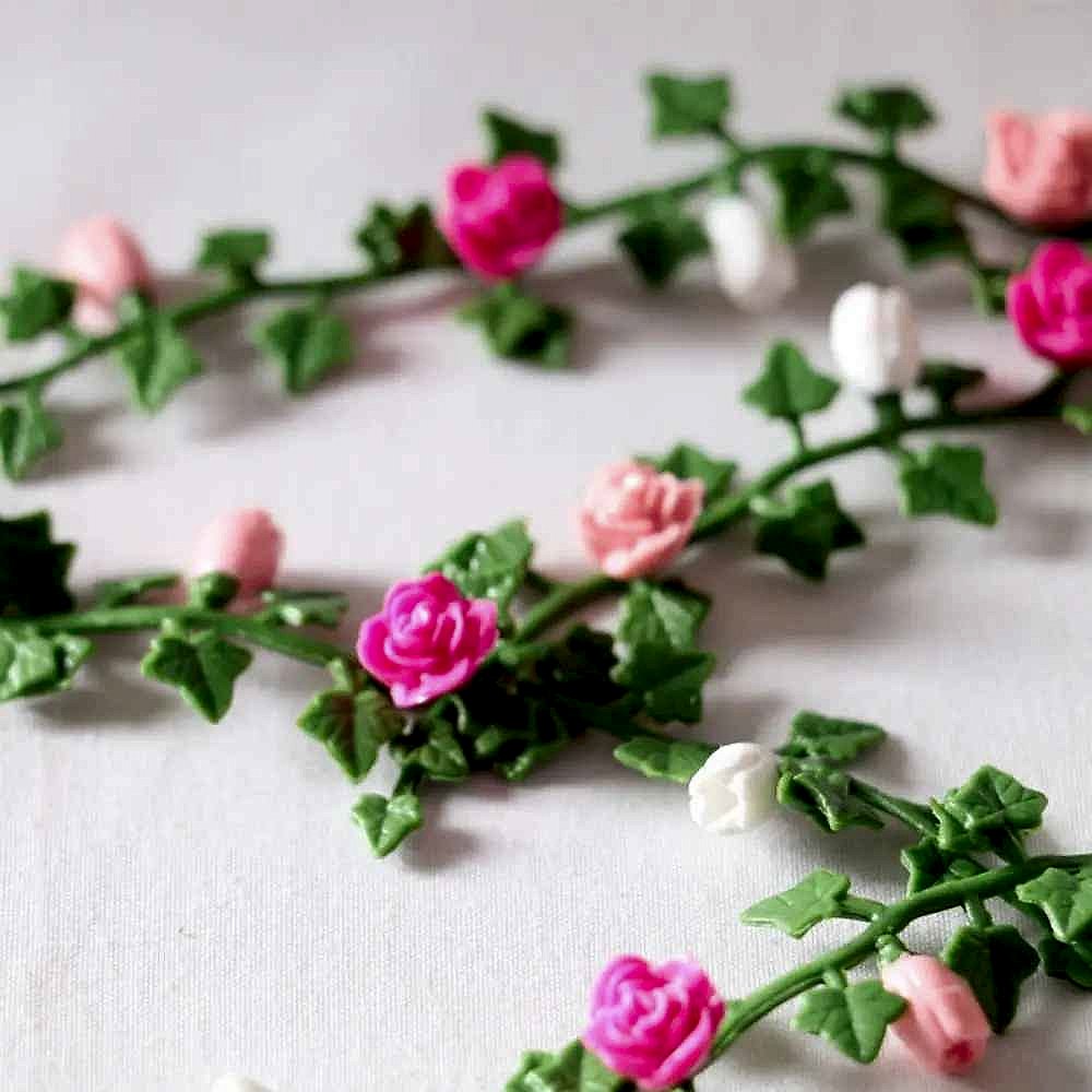 Bring Miniature Worlds to Life — Handcrafted 1/12 Scale Rattan Flower Wall Ri... - View 4 of 5 | BigMoetsy