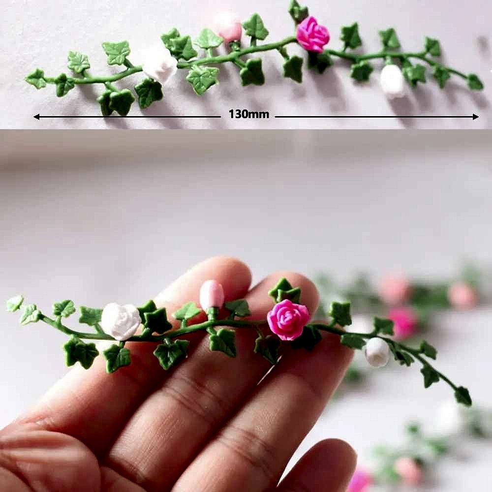 Bring Miniature Worlds to Life — Handcrafted 1/12 Scale Rattan Flower Wall Ri... - View 5 of 5 | BigMoetsy
