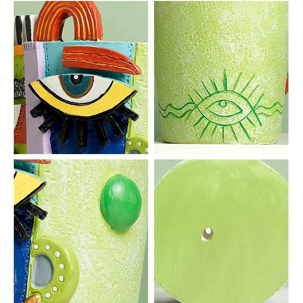 Handcrafted Bare Shelves and Bland Corners, Solved — Abstract Face Flower Pot & Picasso-I... - View 8 of 8 | BigMoetsy
