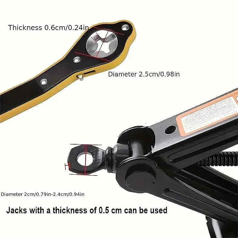 Professional No More Struggling With Stubborn Lug Nuts — Labor-Saving Scissor Jack Ratchet... - View 3 of 9 | BigMoetsy