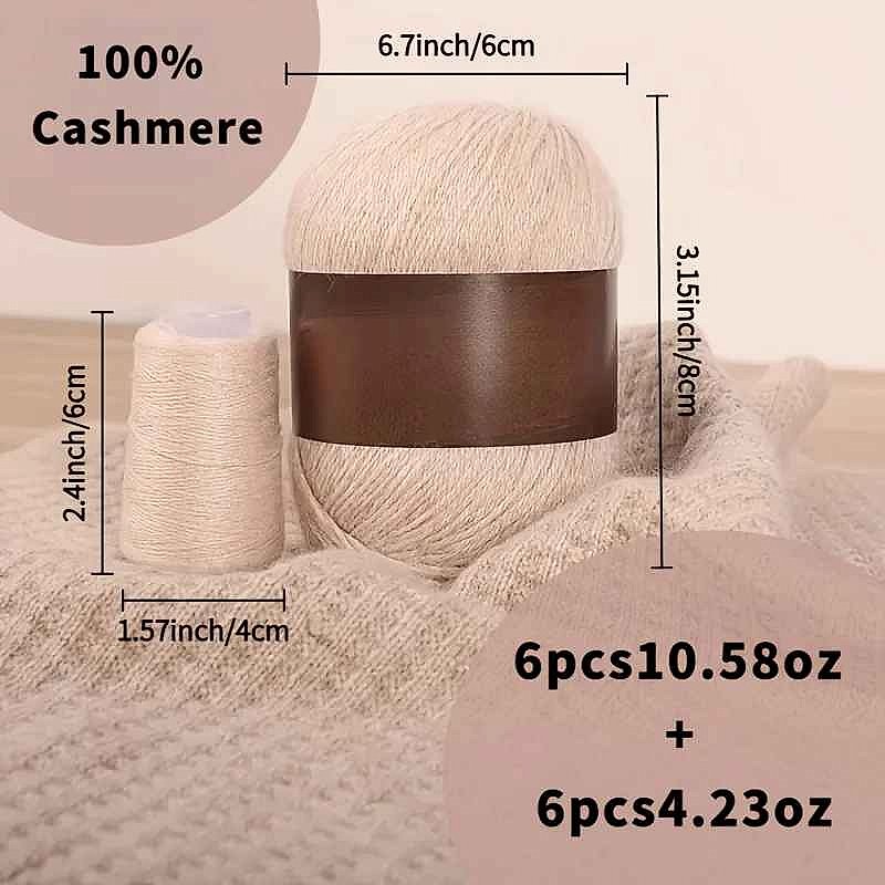 6 Pairs 100% Cashmere Soft Yarn 10.58oz+4.23oz - For Crochet Knitting Hats Cl... - View 4 of 5 | BigMoetsy