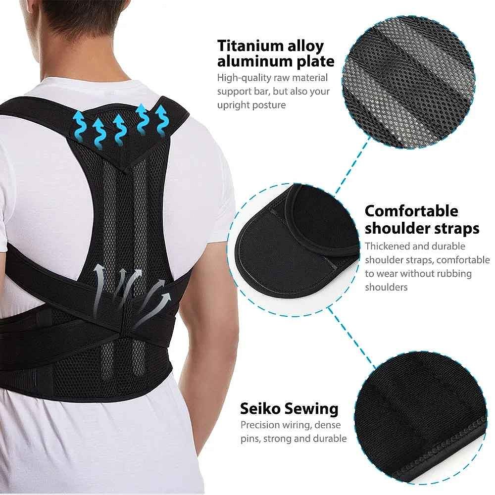 Back Corrector Corset Magnetic Posture Corrector Straight Shoulder Brace Lumb... - View 4 of 8 | BigMoetsy