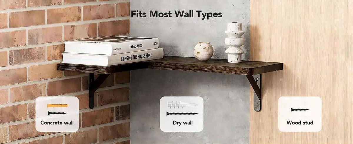 No More Wasted Corners — Handcrafted Set of 3 Rustic Wood Corner Floating She... - View 7 of 13 | BigMoetsy