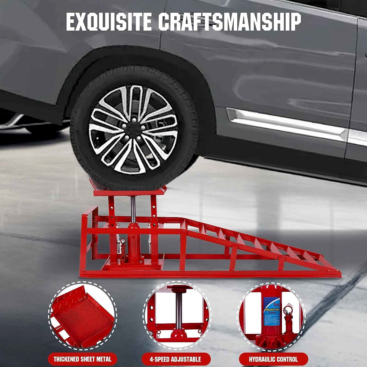Professional Skip the Jack Stand Struggle — Heavy-Duty Hydraulic Vehicle Ramps, 5-Ton Capa... - View 4 of 11 | BigMoetsy