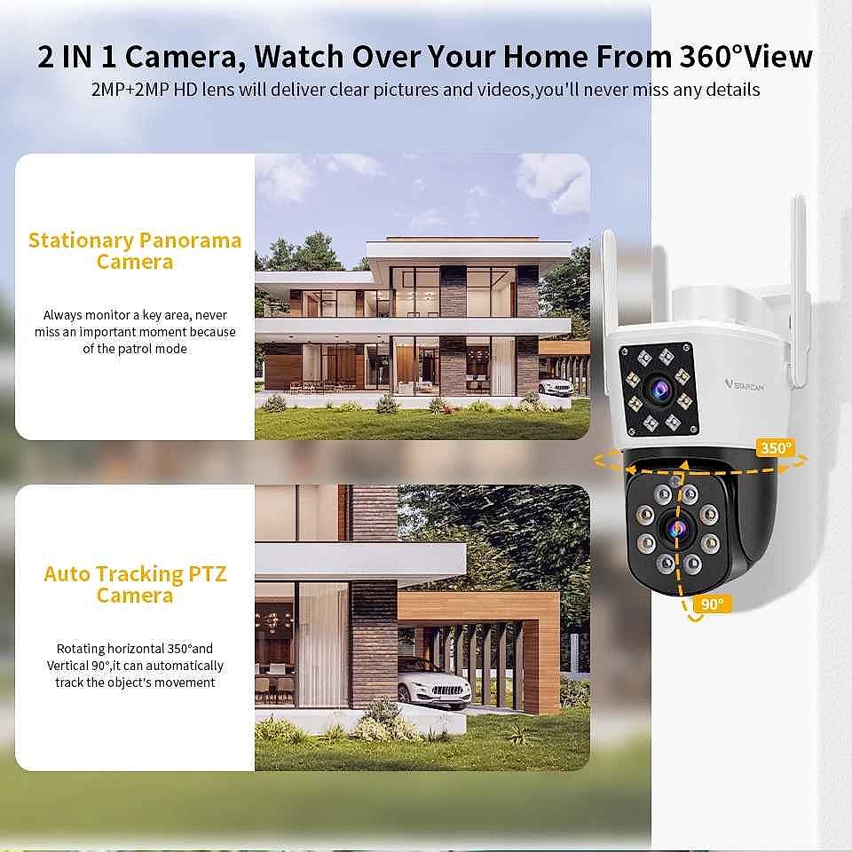 Never Miss a Moment Outside — VSTARCAM Dual Lens Pan/Tilt Security Camera wit... - View 4 of 15 | BigMoetsy