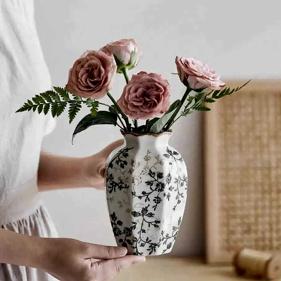 Ice Cracked Ceramic Vase in Antique Blue | 53 Sold