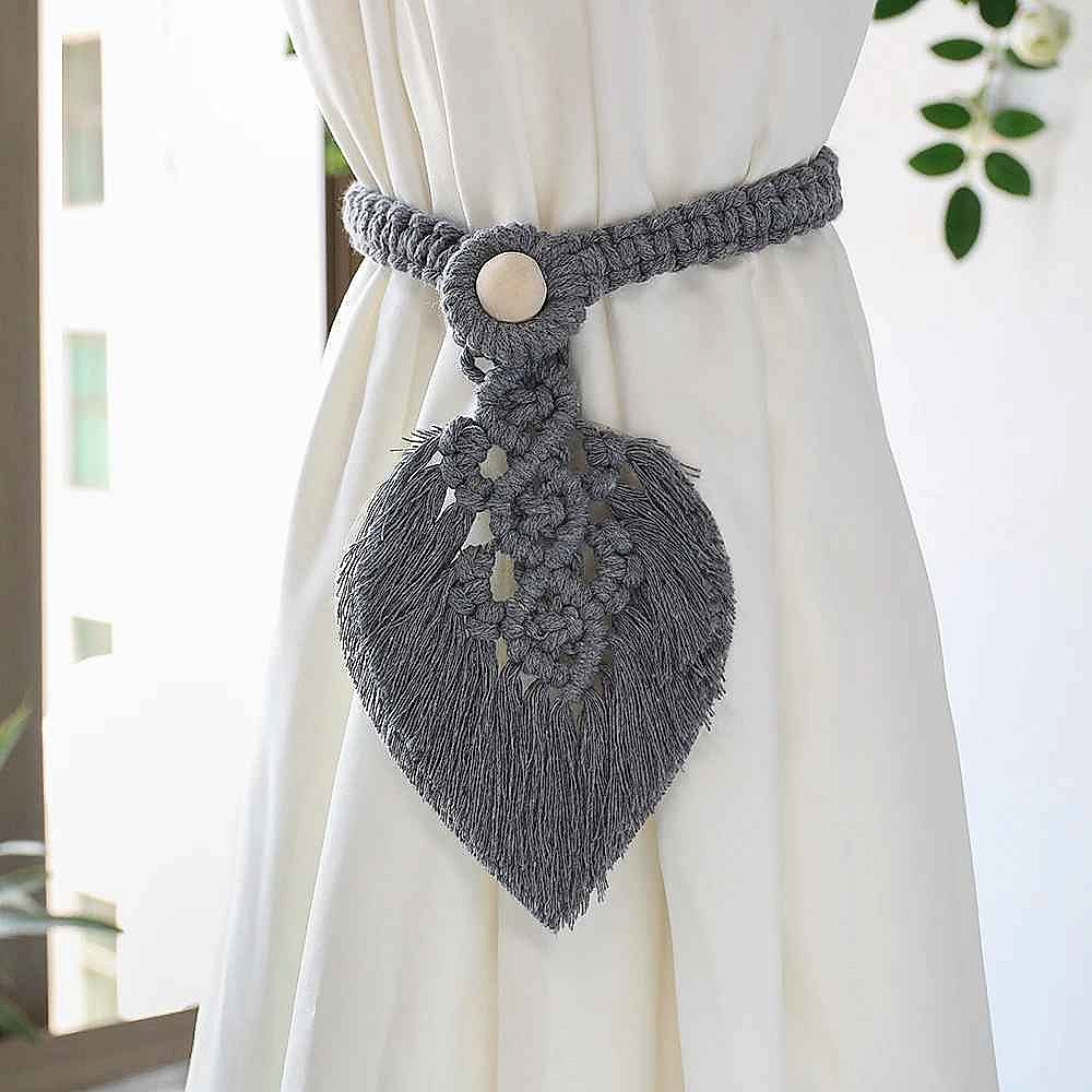 Finally, Curtains That Stay Put and Look Intentional — Macrame Tieback Set of 2 - View 6 of 14 | BigMoetsy