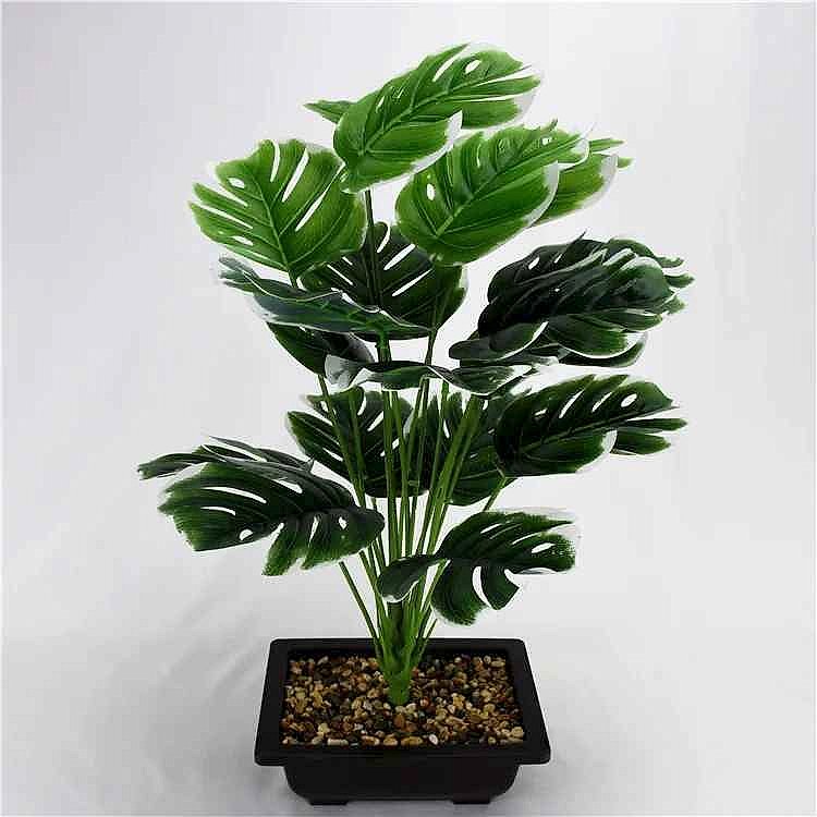 Handcrafted Finally, Lush Greenery Without the Upkeep — Artisan Monstera Leaf Arrangement - View 2 of 6 | BigMoetsy