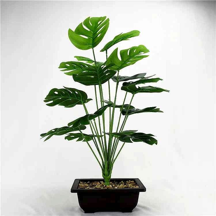 Handcrafted Finally, Lush Greenery Without the Upkeep — Artisan Monstera Leaf Arrangement - View 3 of 6 | BigMoetsy