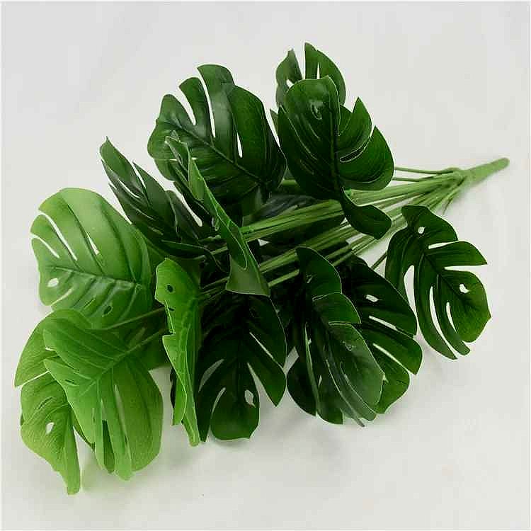 Handcrafted Finally, Lush Greenery Without the Upkeep — Artisan Monstera Leaf Arrangement - View 5 of 6 | BigMoetsy