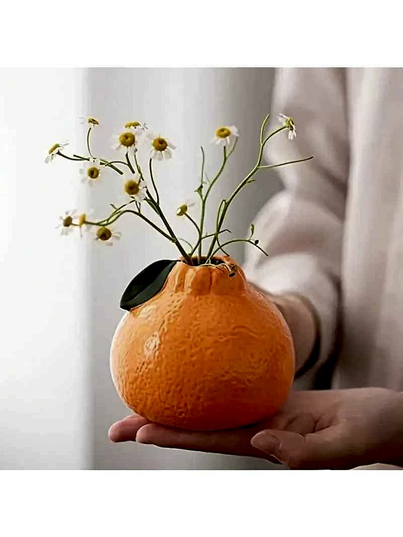 Handcrafted Bring Life to Bare Shelves Without the Upkeep — Orange Citrus-Shaped Hydropon... - View 6 of 6 | BigMoetsy